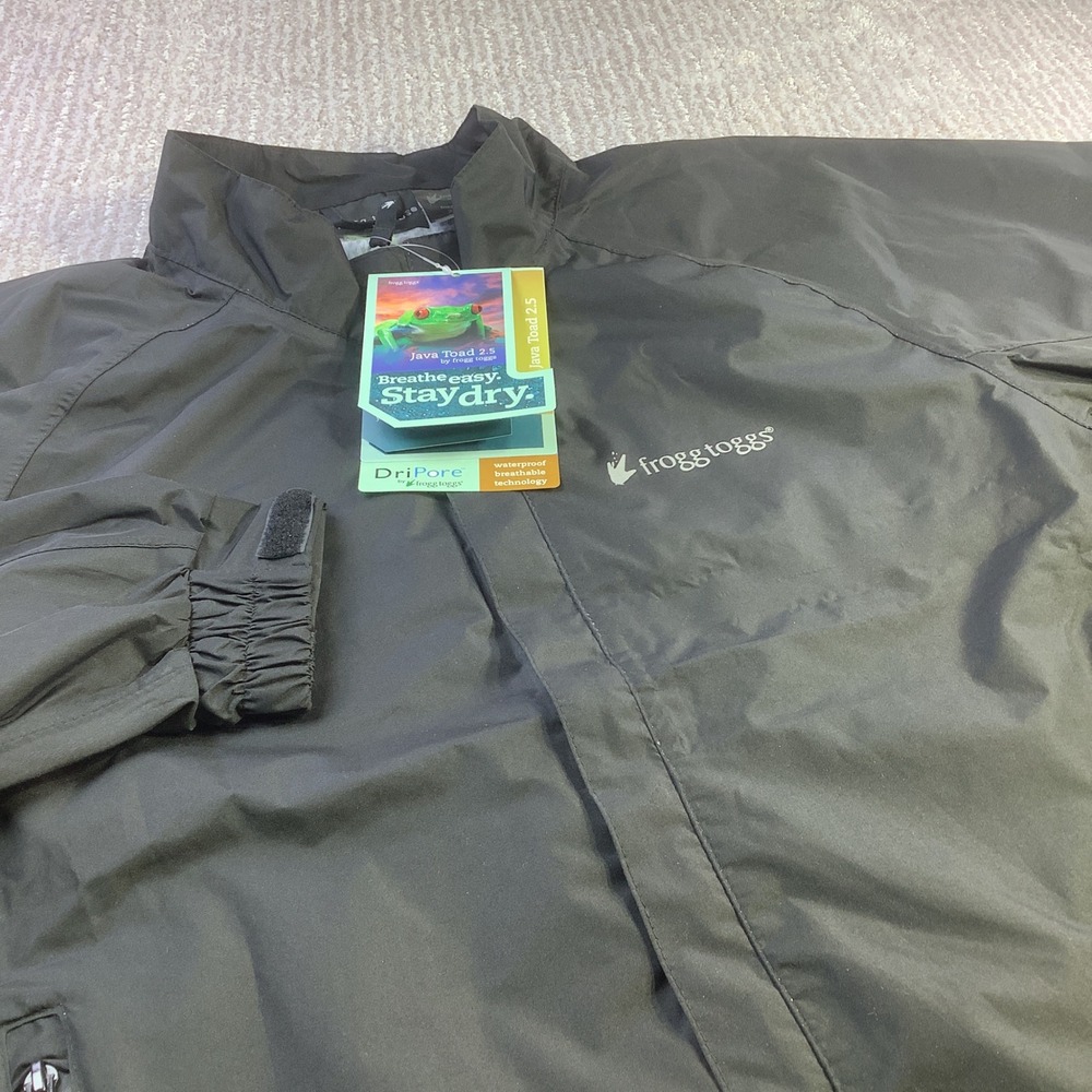 frogg toggs Java Toadz 2.5‎ Tee Time Mens Black Waterproof Rain Jacket XL NWT